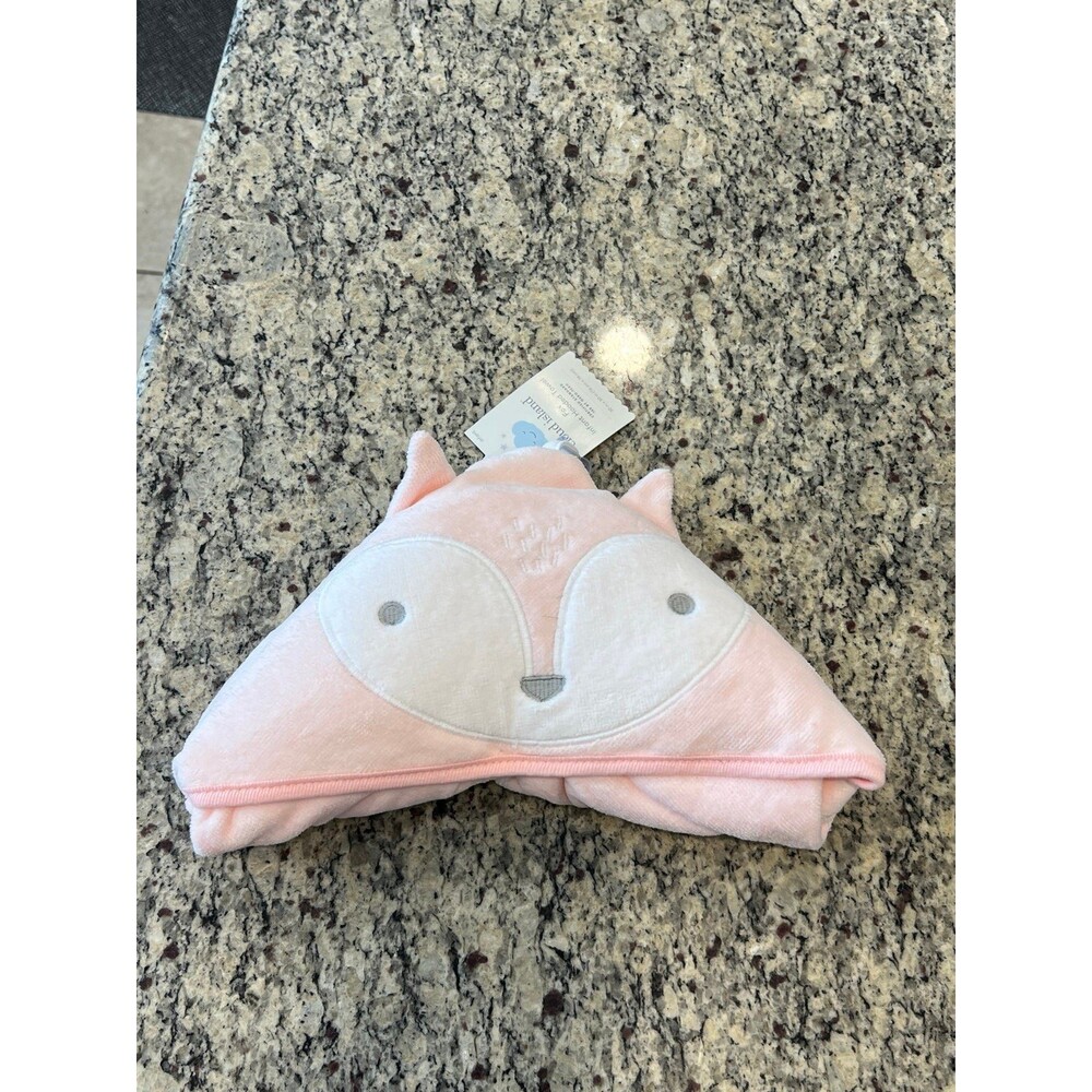 Cloud Island fox pink hooded Towel baby girl NWT